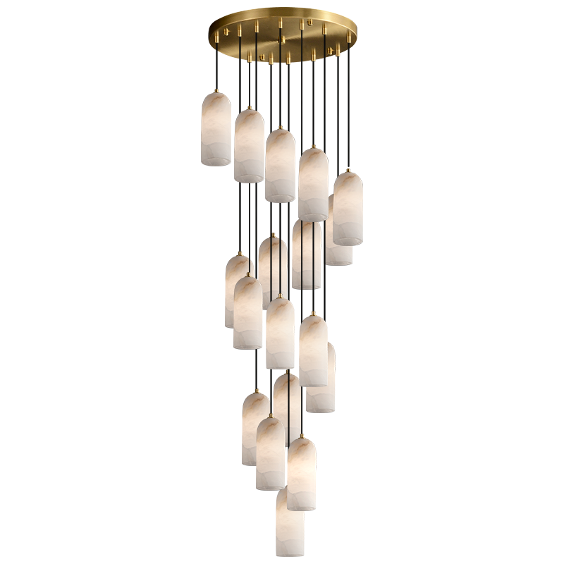 Revolving staircase long chandelier luxury villa creative line chandelier for living room bedroom marble staircase chandelier